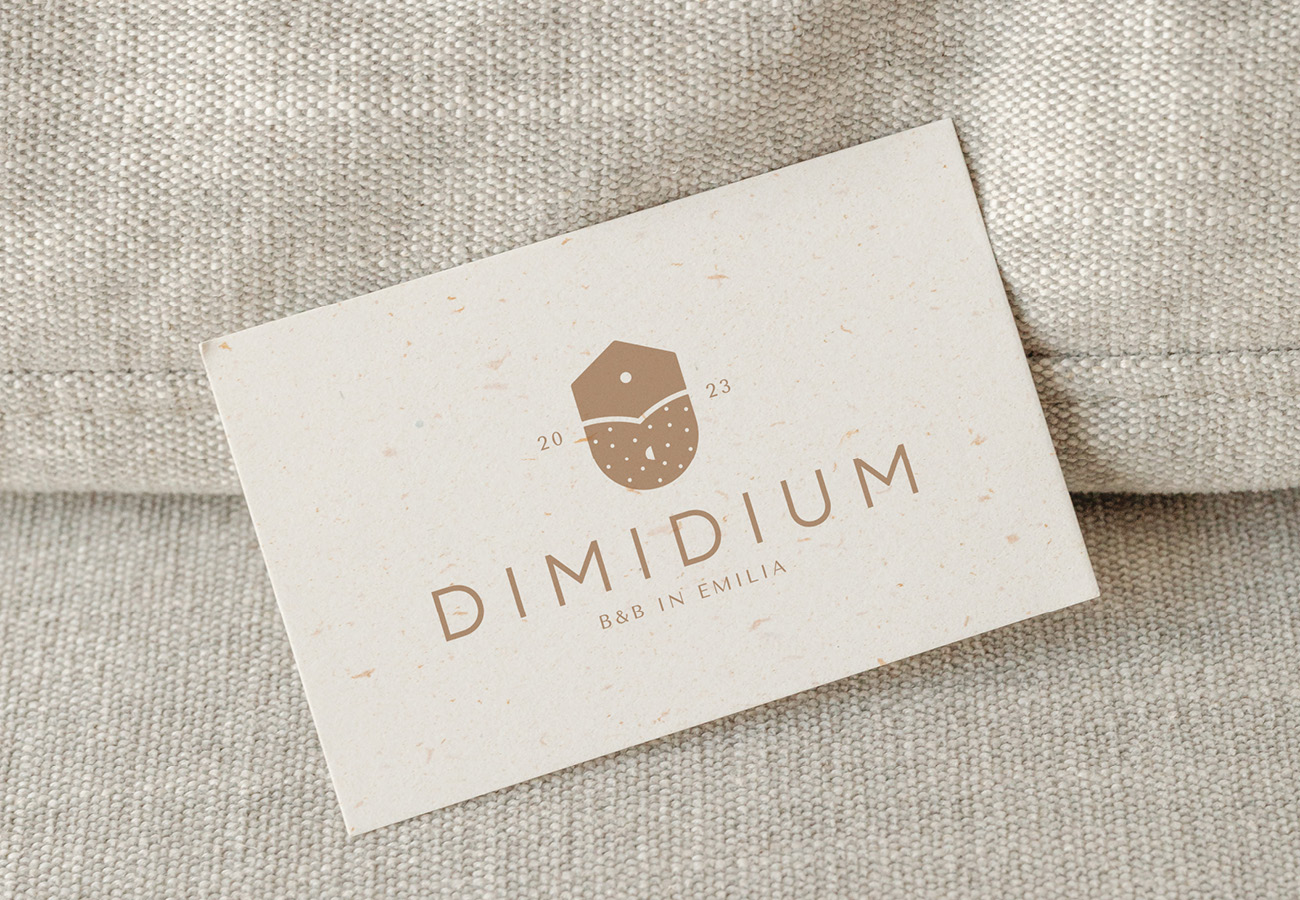 Logo per l'identità visiva di Dimidium, grafica di Marianna Milione