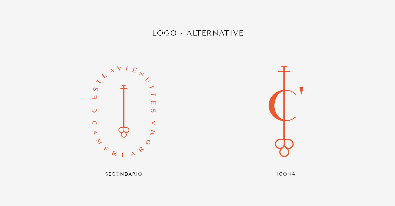Alternative del logo per l'identità visiva di C'est la vie Suites, grafica di Marianna Milione