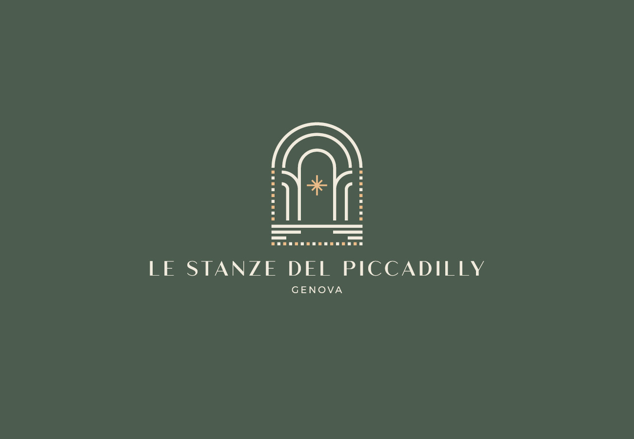 Logo per l'identità visiva di Le stanze del Piccadilly, grafica di Marianna Milione